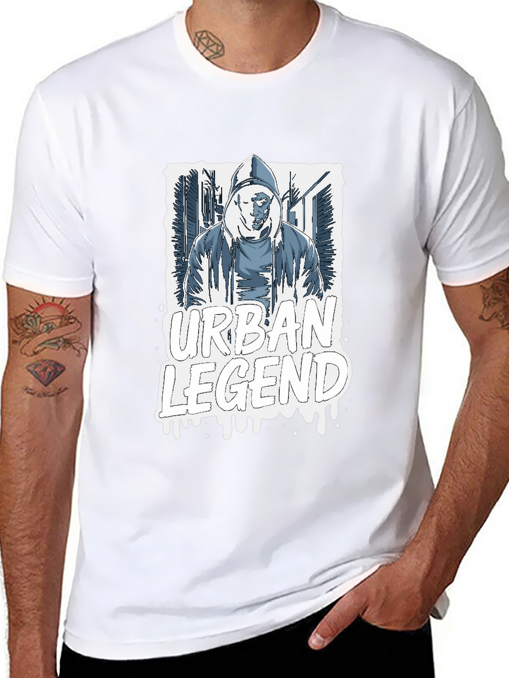Urban Legend Graphic Print T-Shirt - Casual Wear
