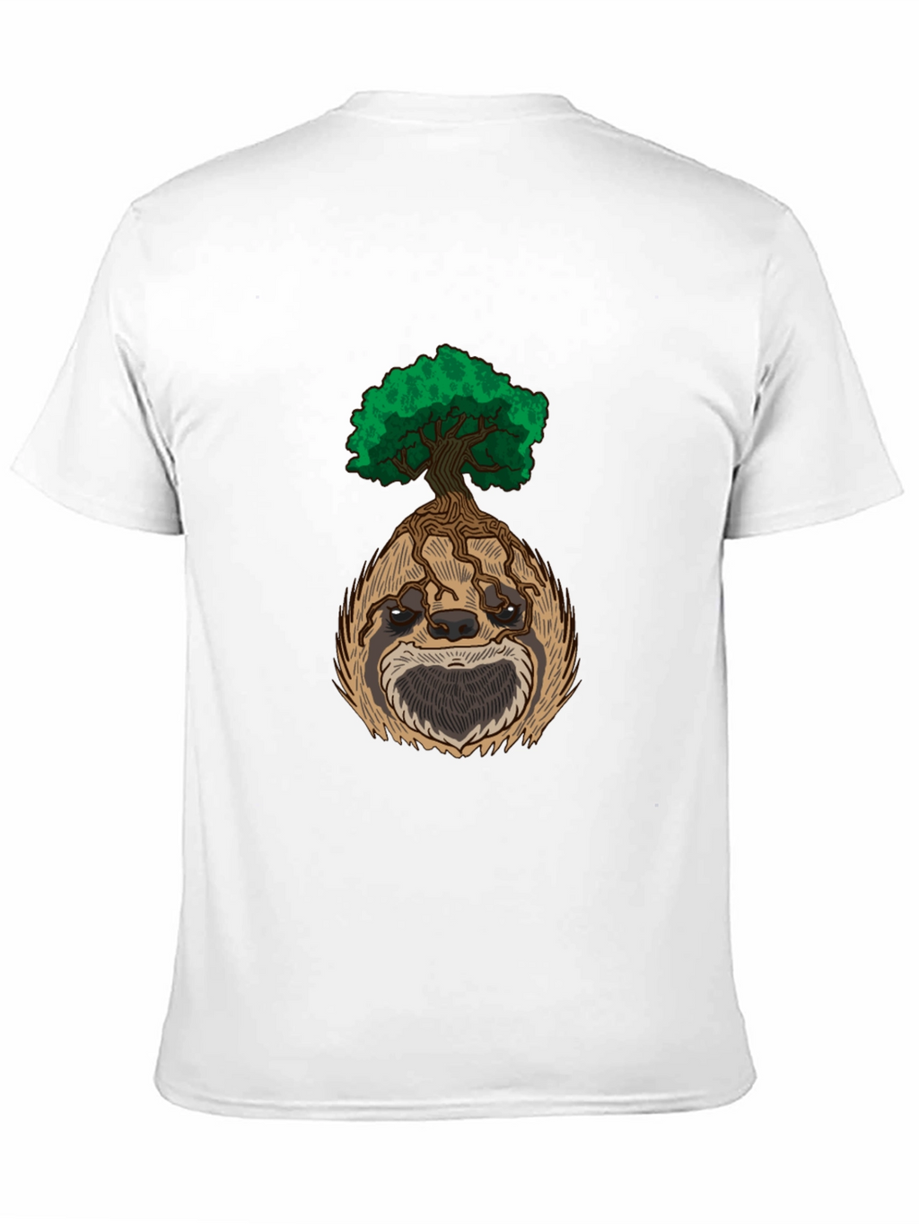 Sloth Tree Graphic Tee - Relaxed Fit Black T-Shirt