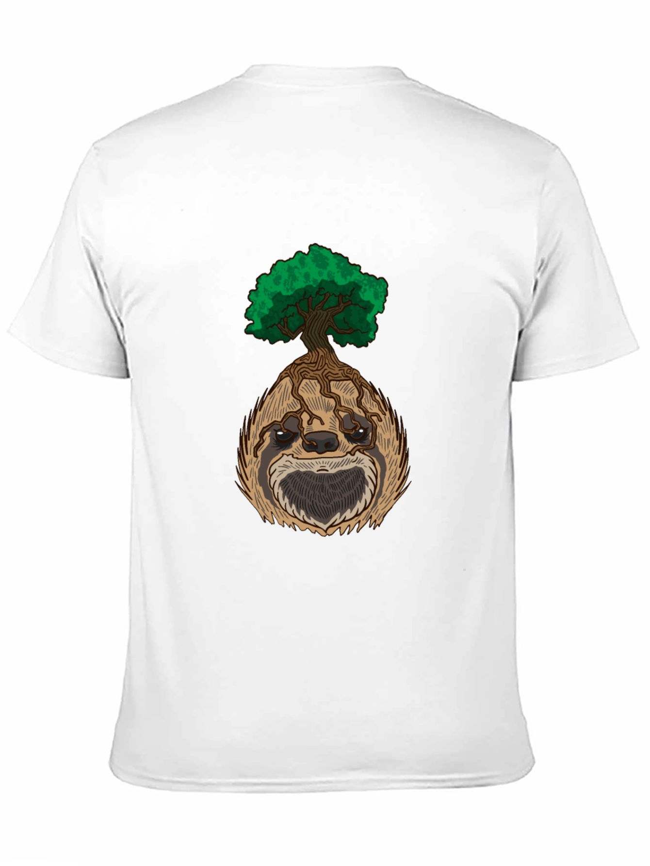Sloth Tree Graphic Tee - Relaxed Fit Black T-Shirt