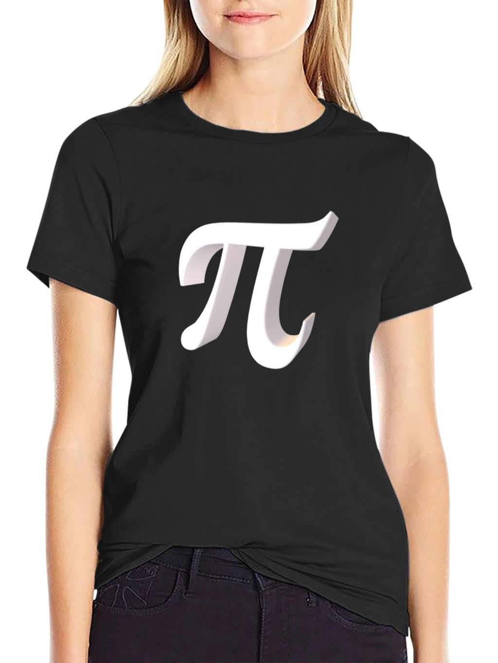 Pi Symbol Graphic Tee - Black Cotton Blend