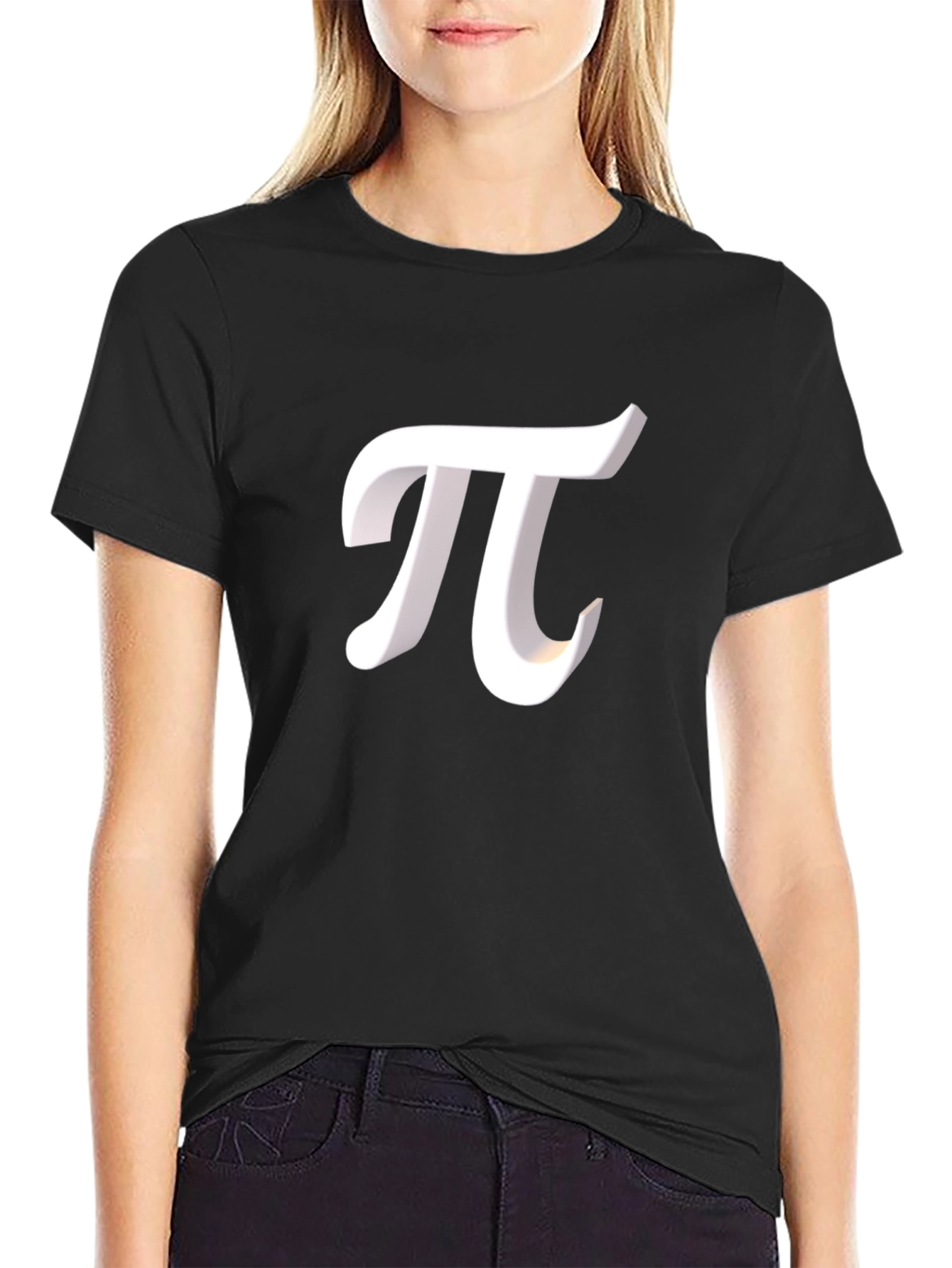 Pi Symbol Graphic Tee - Black Cotton Blend