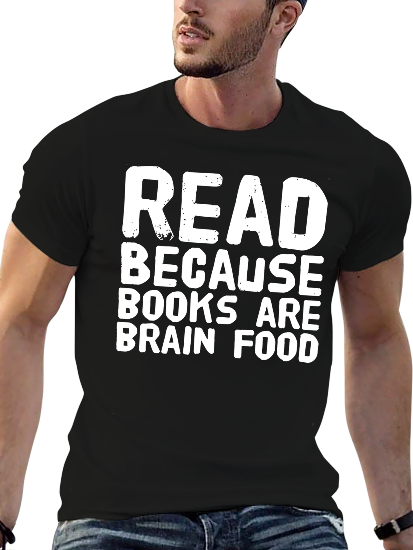 Read Because Books Are Brain Food Black Tee
