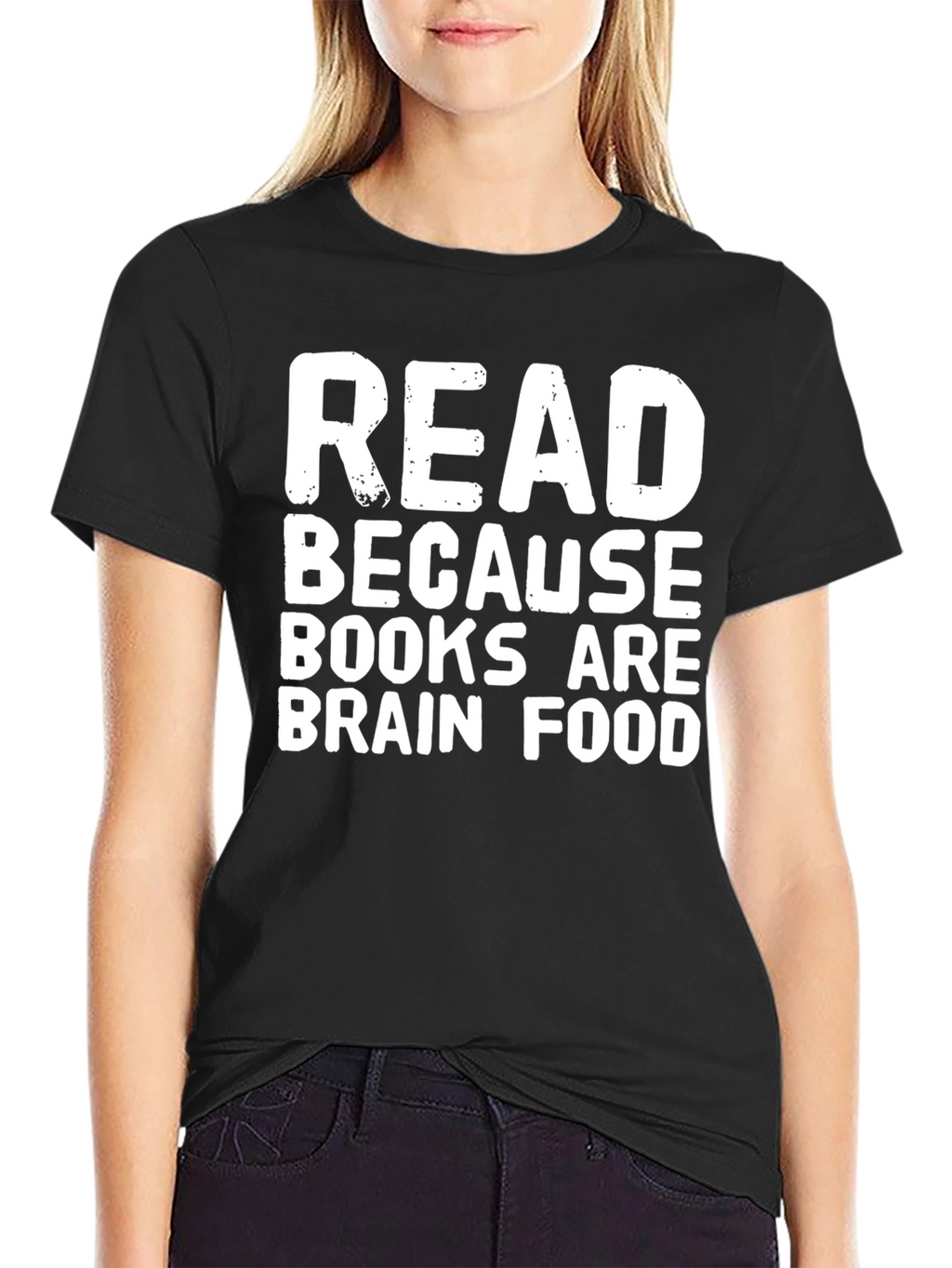 Read Because Books Are Brain Food Black Tee