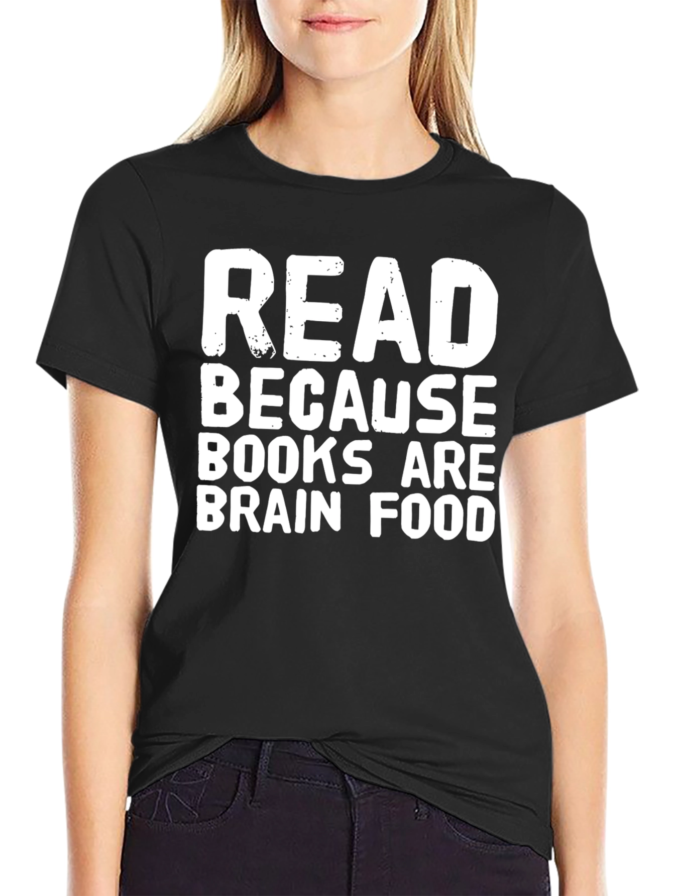 Read Because Books Are Brain Food Black Tee
