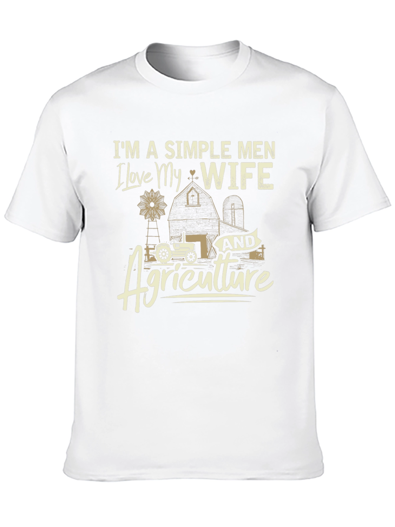 Simple Men Love Wife & Agriculture Black T-Shirt