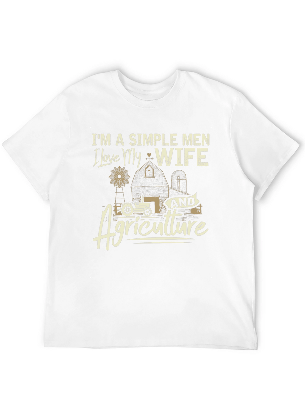 Simple Men Love Wife & Agriculture Black T-Shirt