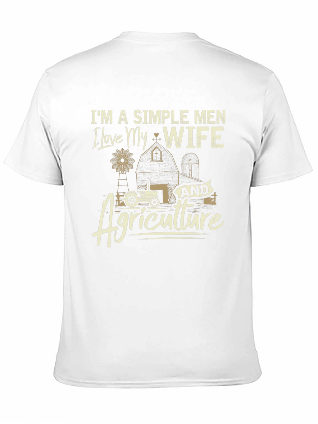 Simple Men Love Wife & Agriculture Black T-Shirt