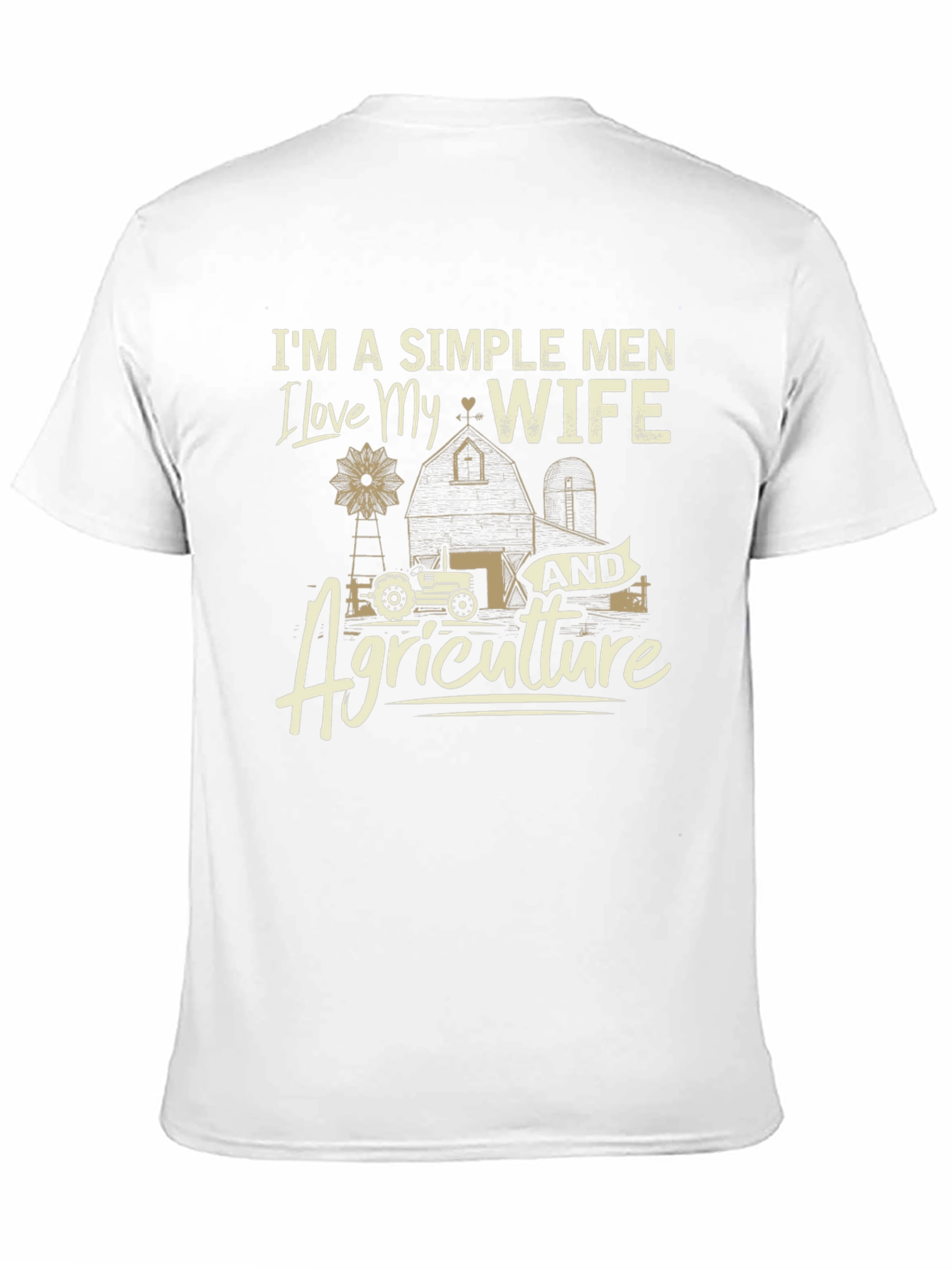Simple Men Love Wife & Agriculture Black T-Shirt