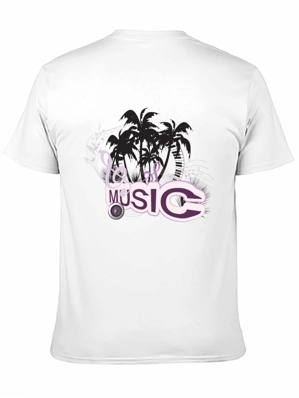 Black T-Shirt with Music Design