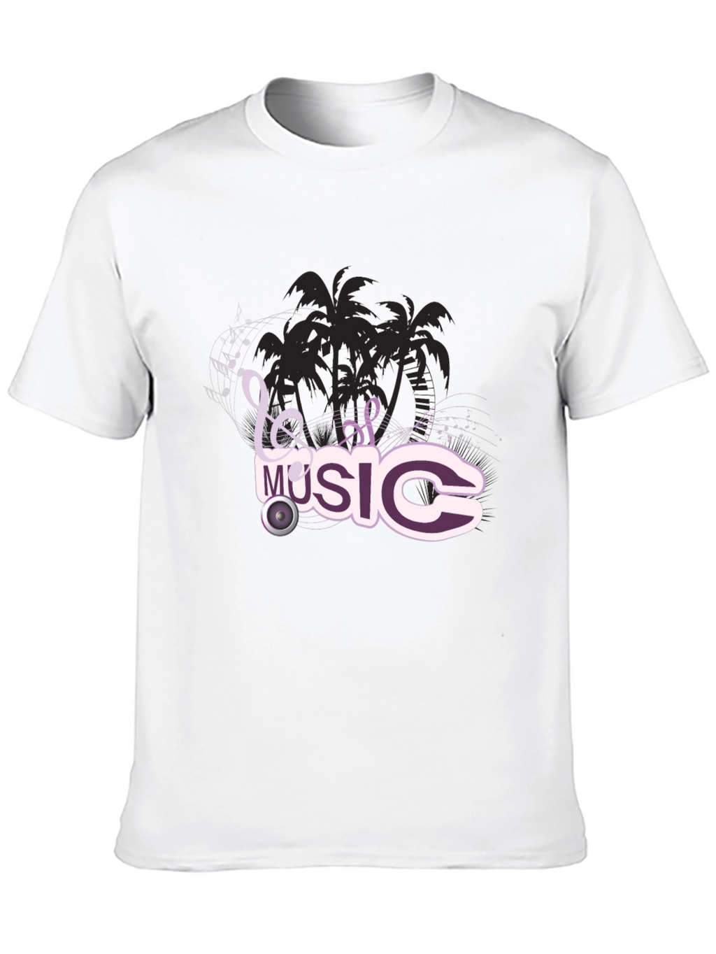 Black T-Shirt with Music Design