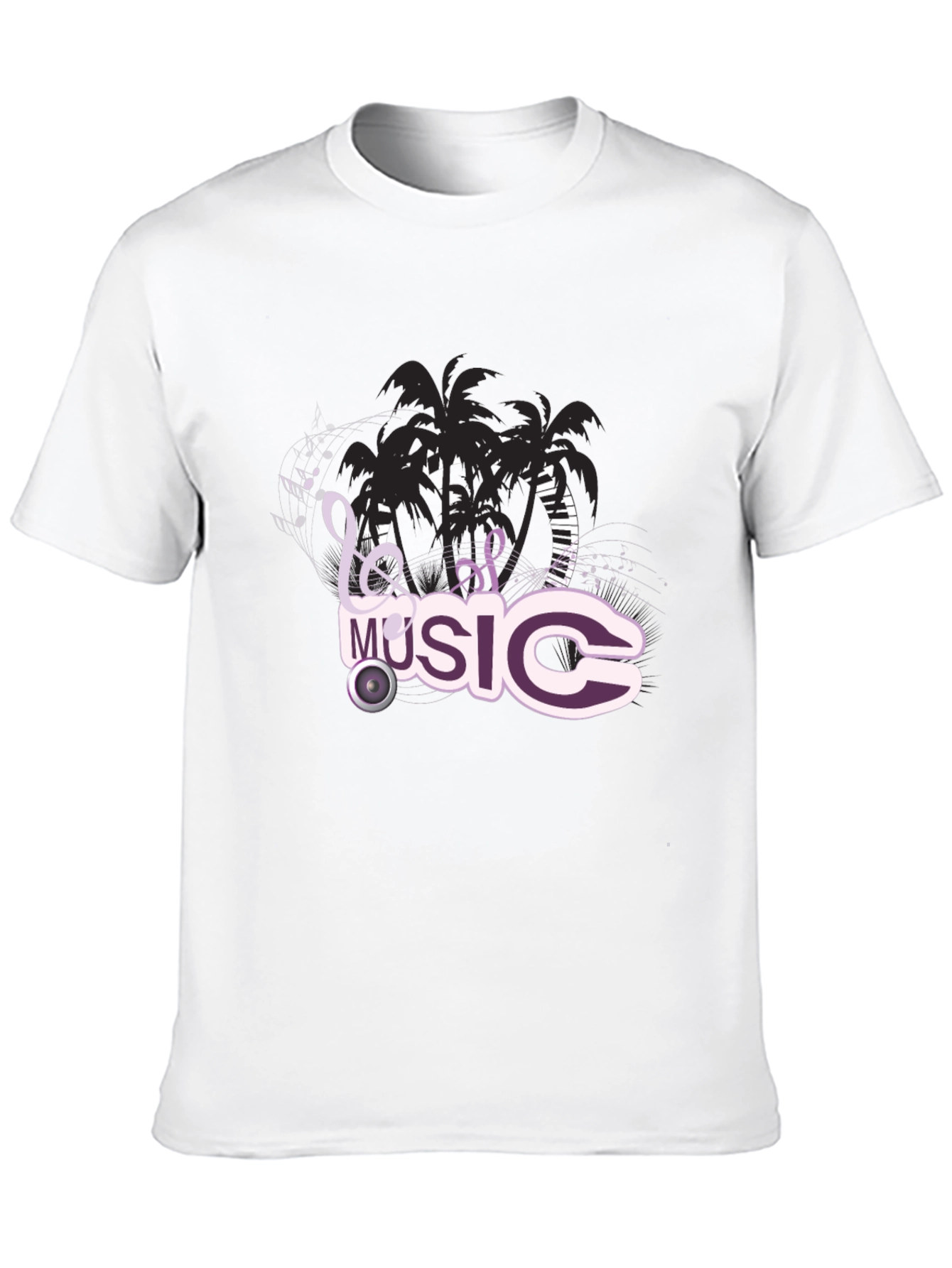 Black T-Shirt with Music Design