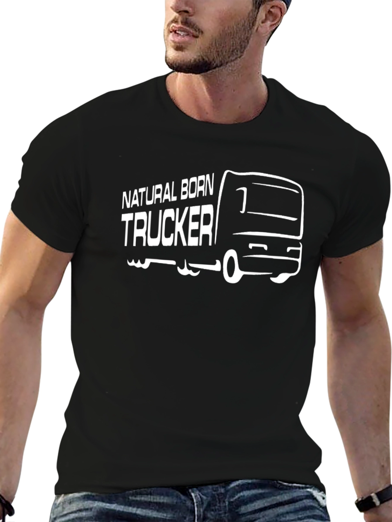 Natural Born Trucker Black Graphic Tee