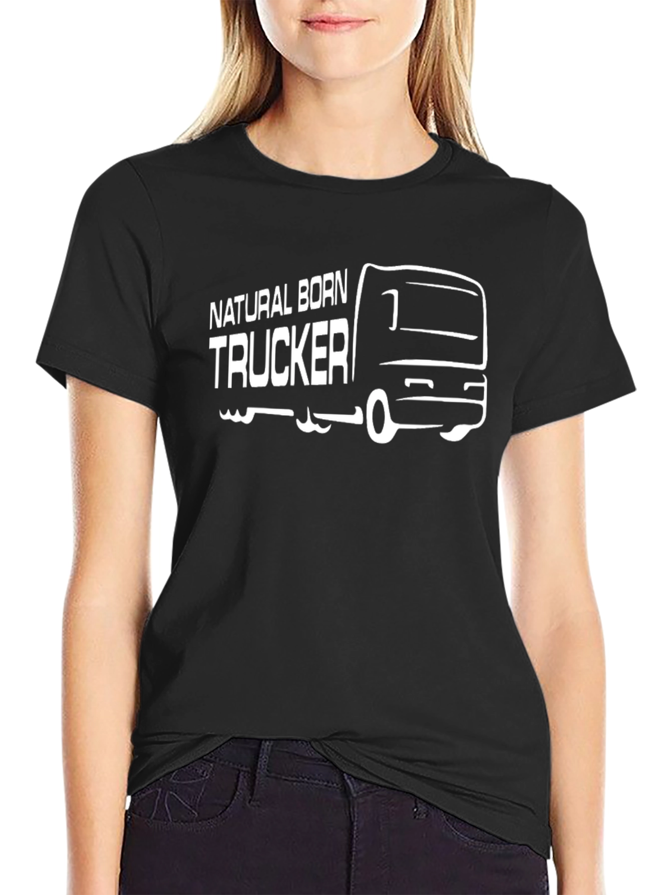 Natural Born Trucker Black Graphic Tee