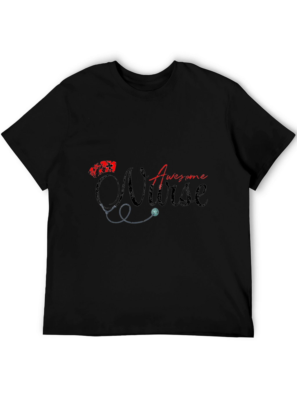 Awesome Nurse Graphic T-Shirt - Black