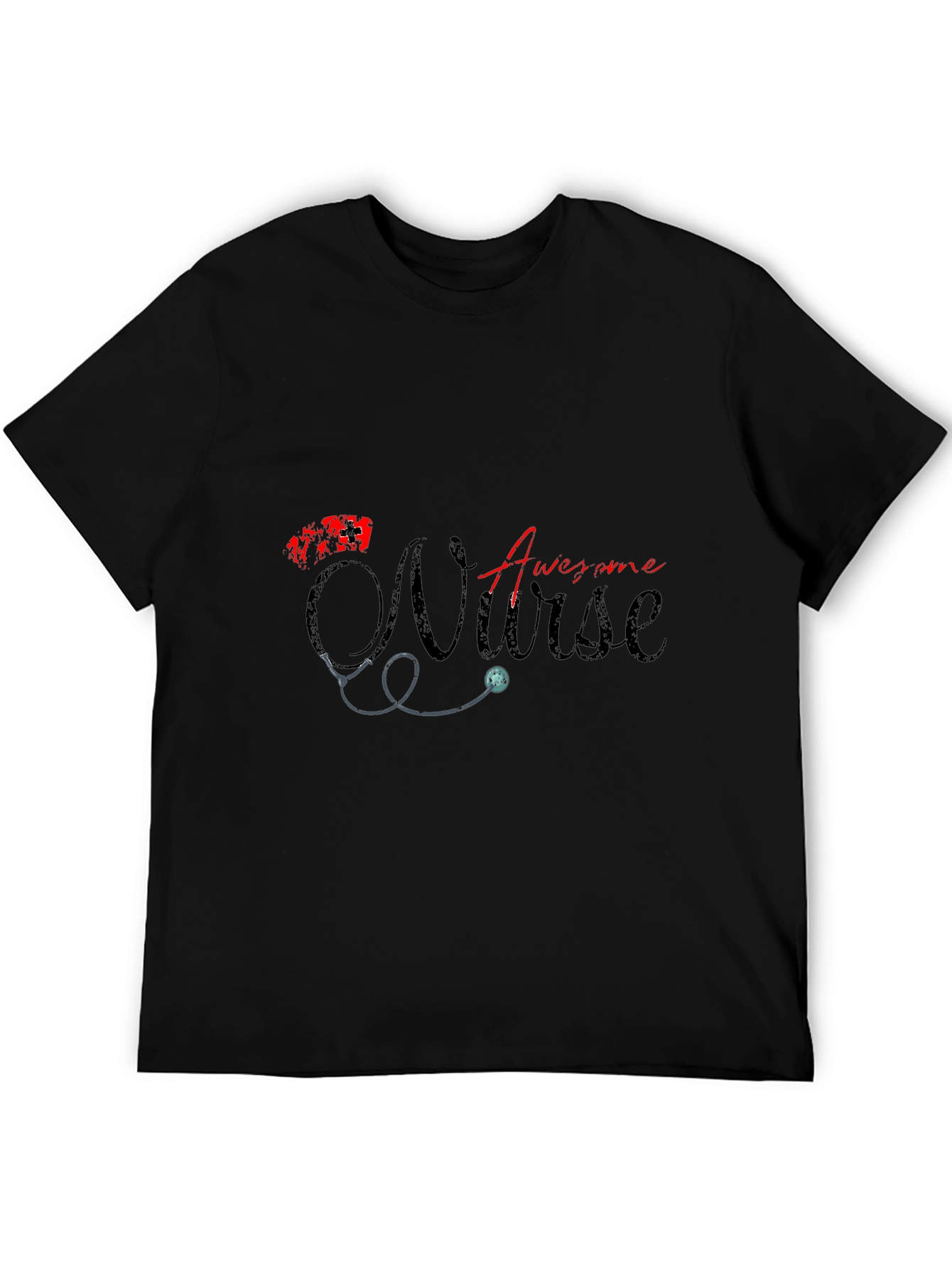 Awesome Nurse Graphic T-Shirt - Black