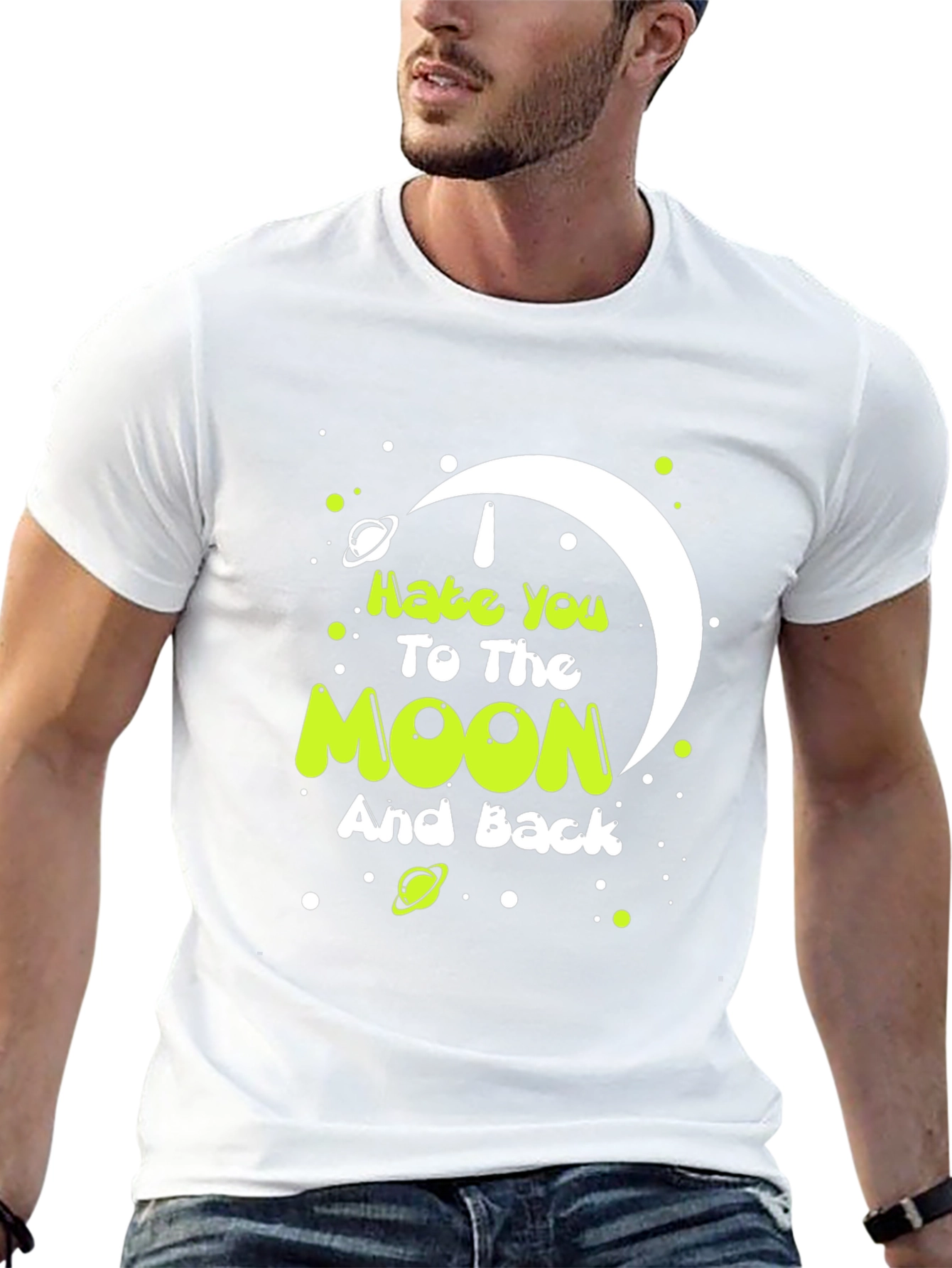 I Hate You To The Moon Graphic Tee - Black