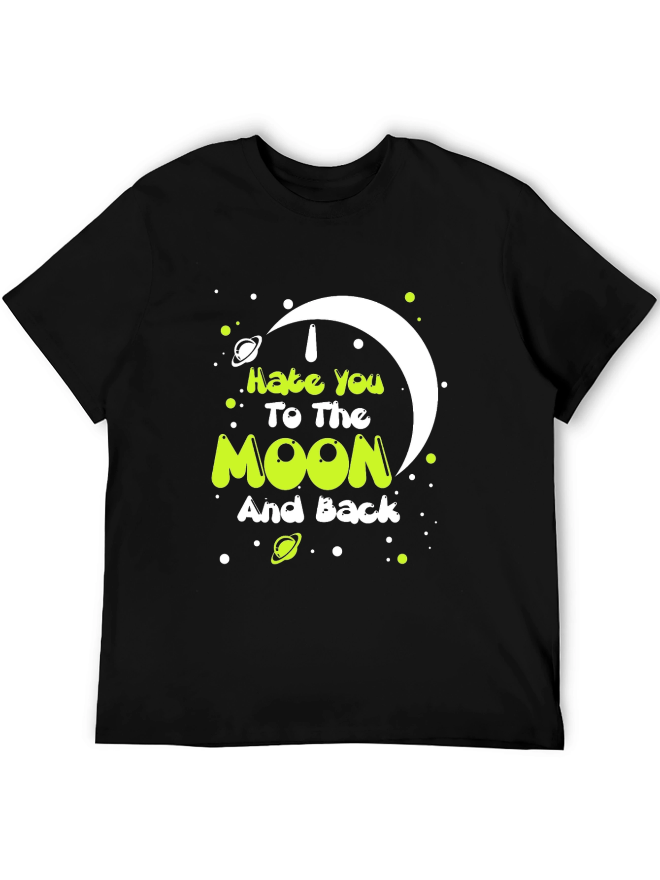I Hate You To The Moon Graphic Tee - Black