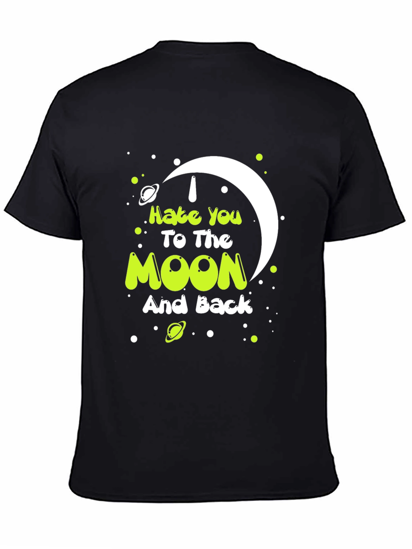 I Hate You To The Moon Graphic Tee - Black
