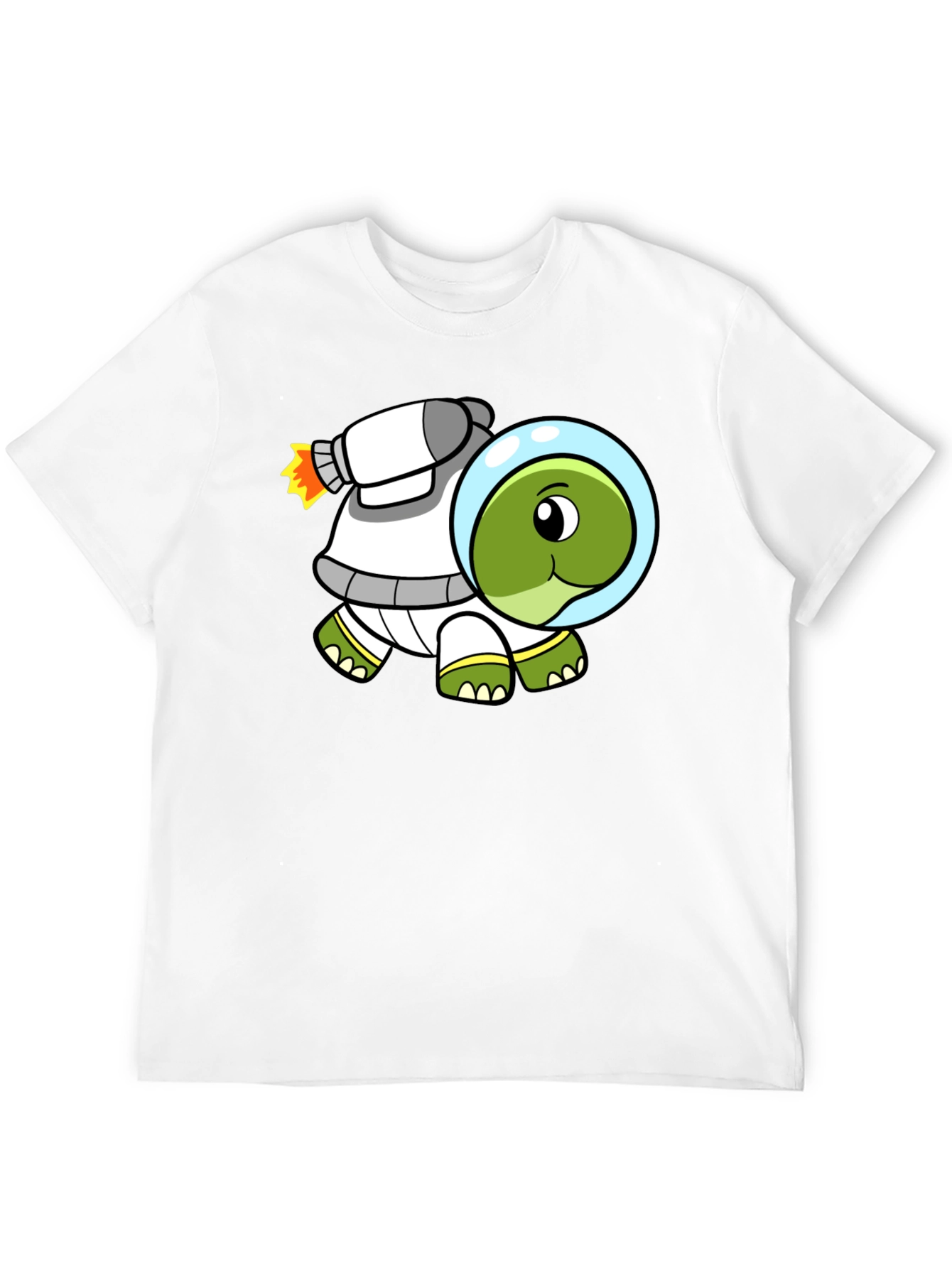 Space Turtle T-Shirt - Black Cotton Crew Neck