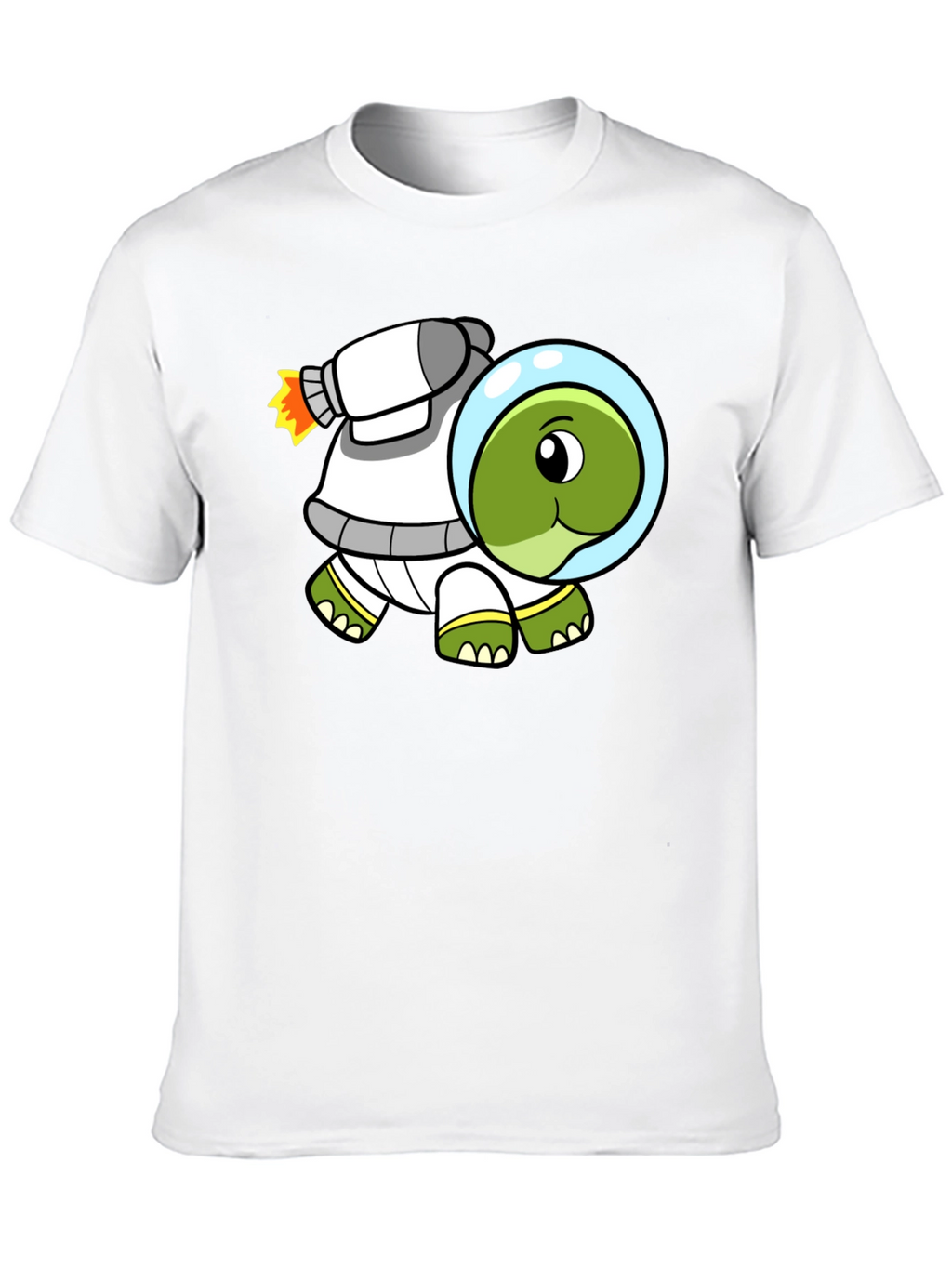 Space Turtle T-Shirt - Black Cotton Crew Neck