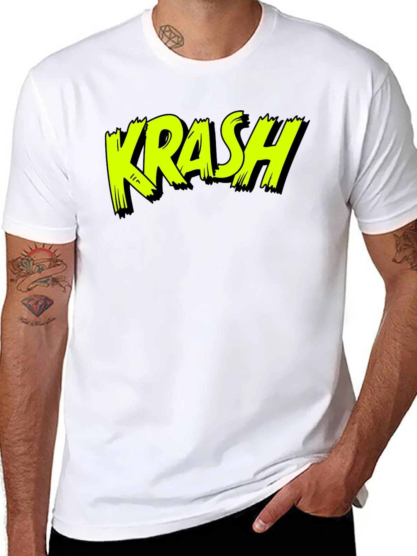 Krash Graphic Tee - Bold Neon Style