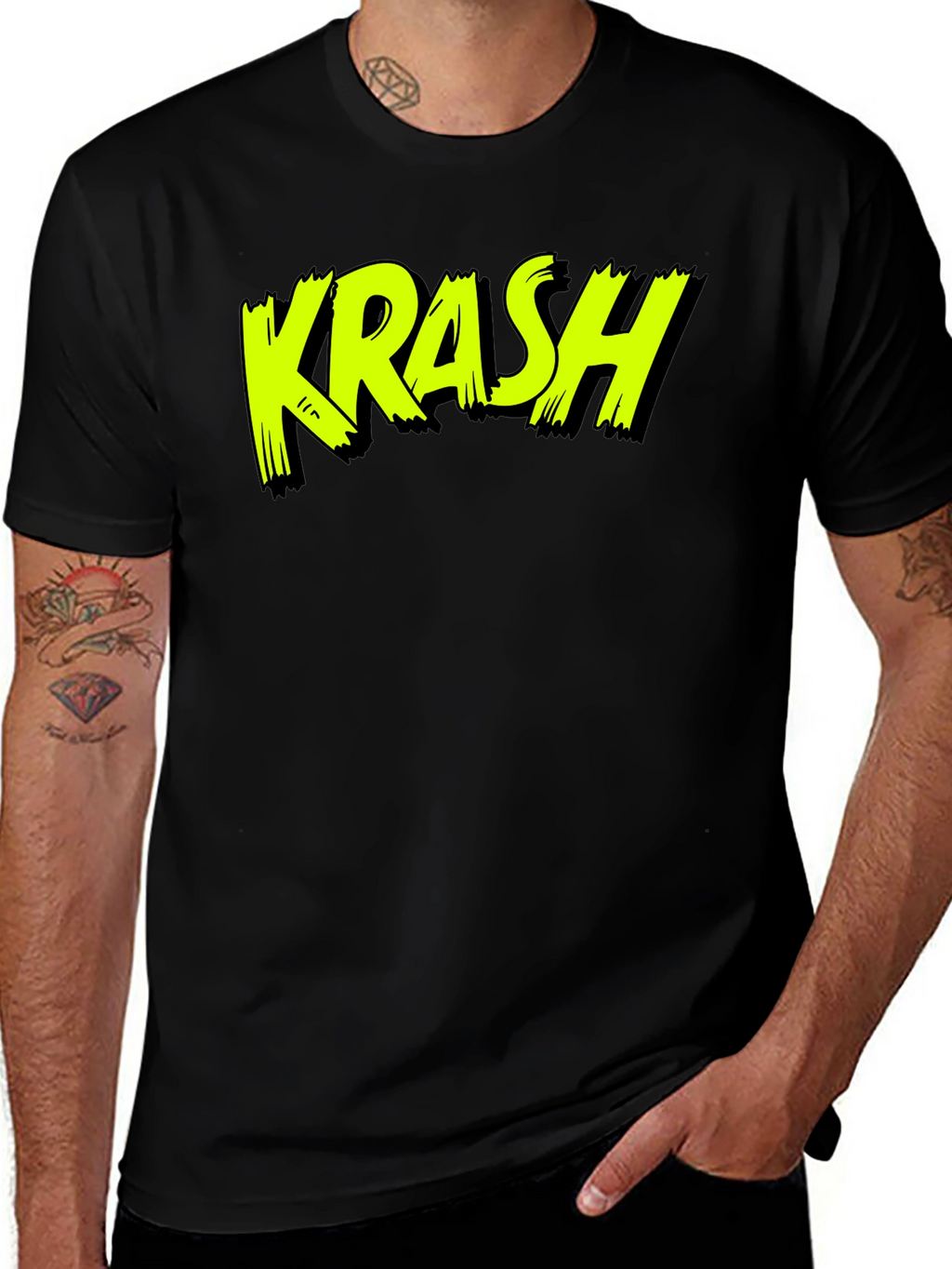 Krash Graphic Tee - Bold Neon Style