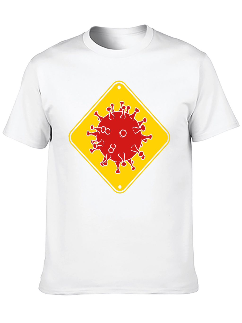 Caution Virus Graphic Tee - Black Cotton T-Shirt