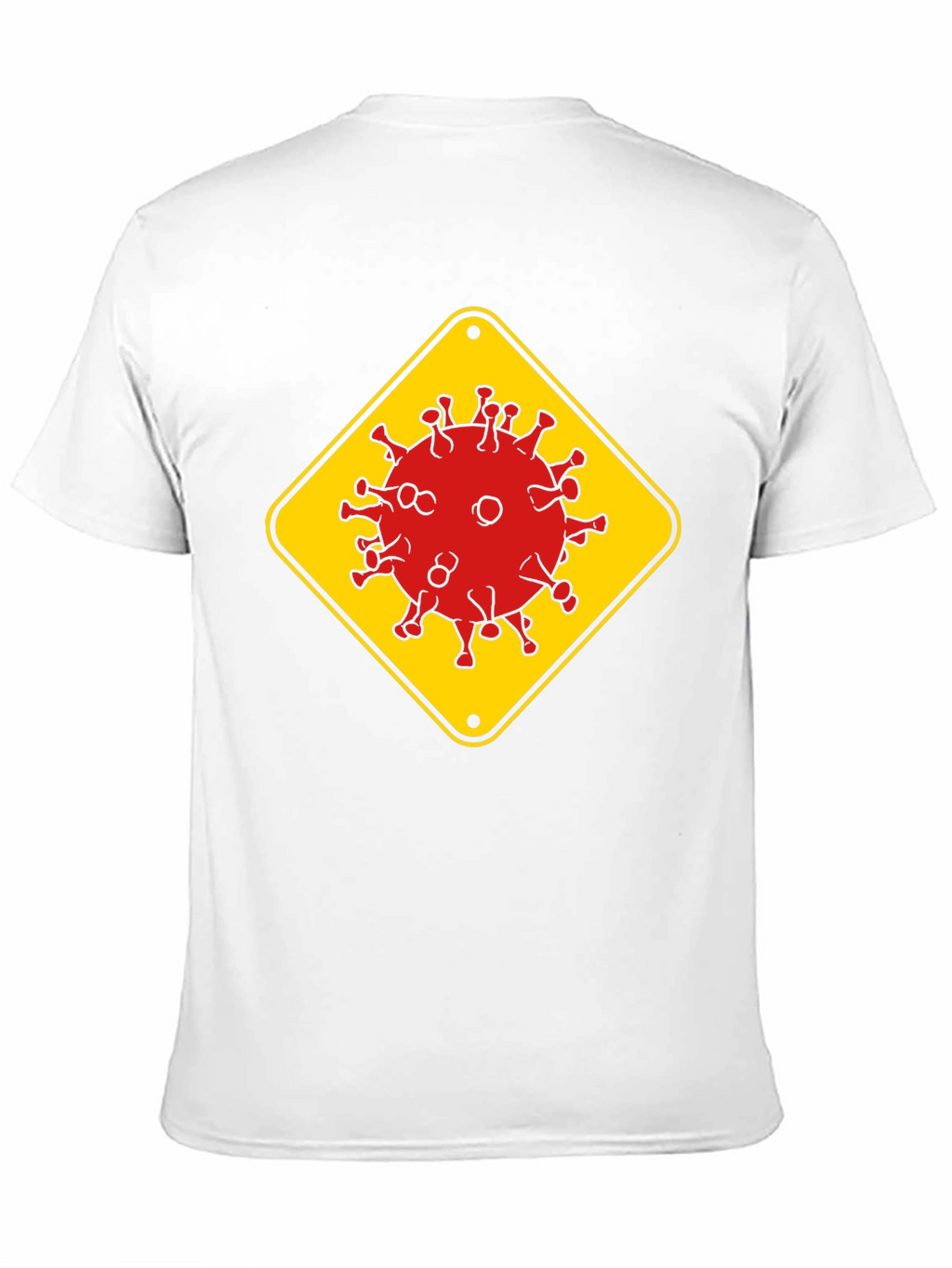 Caution Virus Graphic Tee - Black Cotton T-Shirt