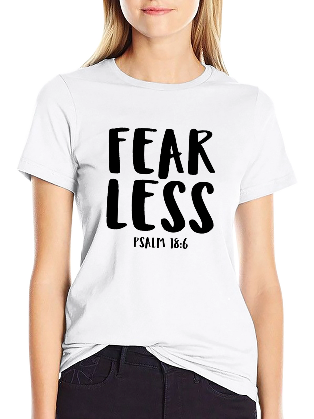 Fearless Psalm 18:6 Graphic Tee - Black Cotton T-Shirt
