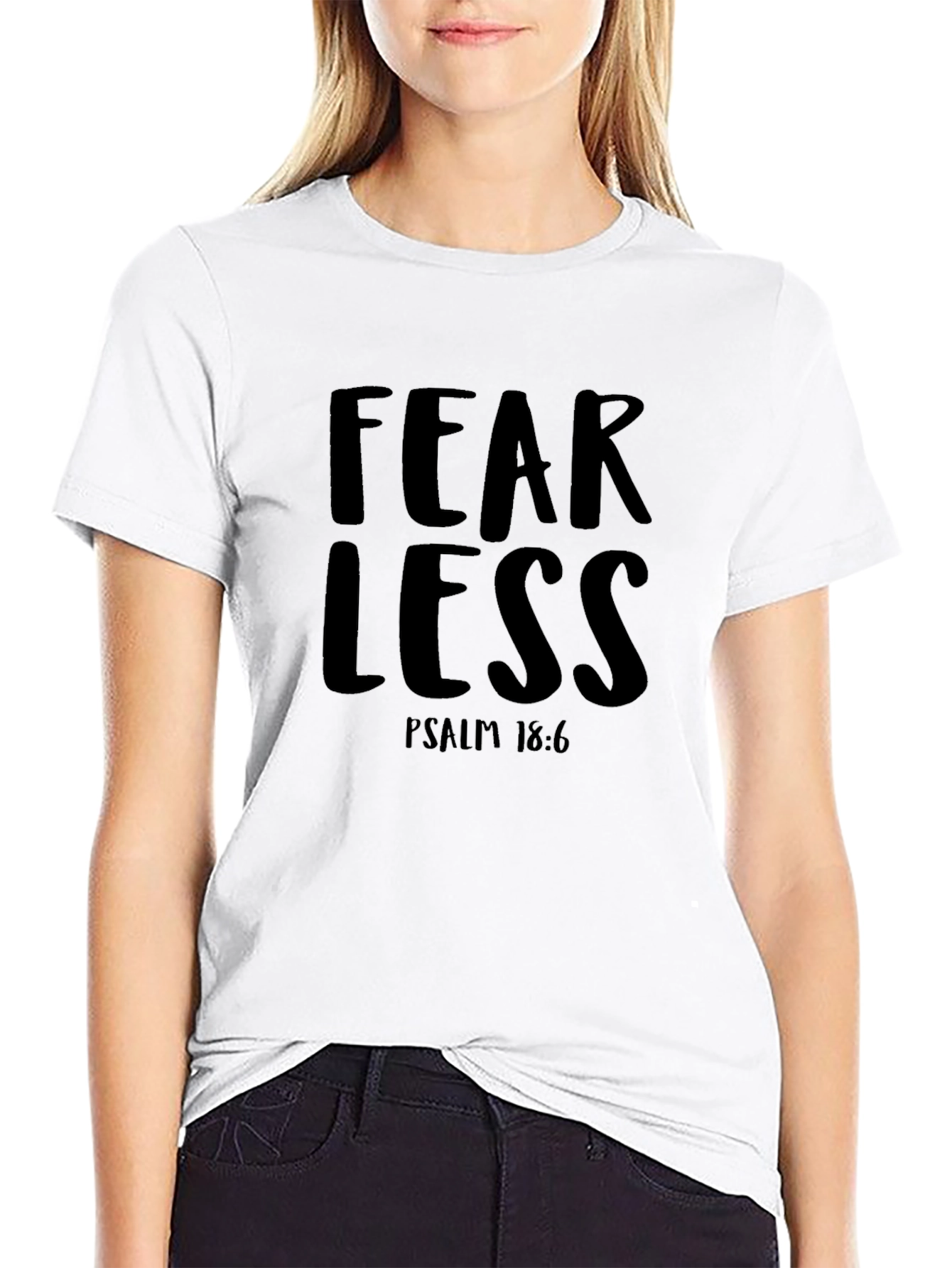 Fearless Psalm 18:6 Graphic Tee - Black Cotton T-Shirt