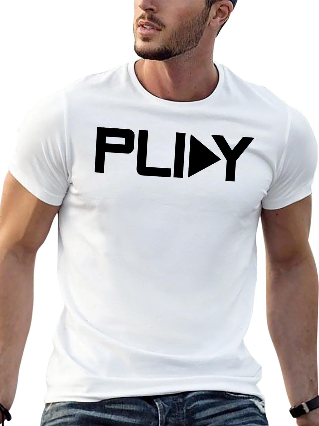 Mens Black PLAY Graphic Tee