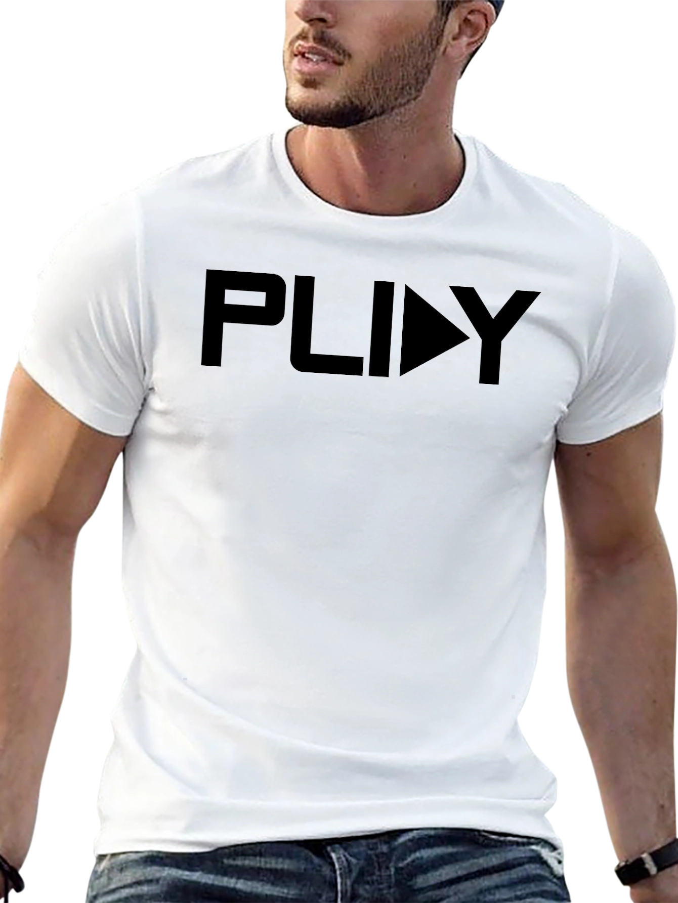 Mens Black PLAY Graphic Tee