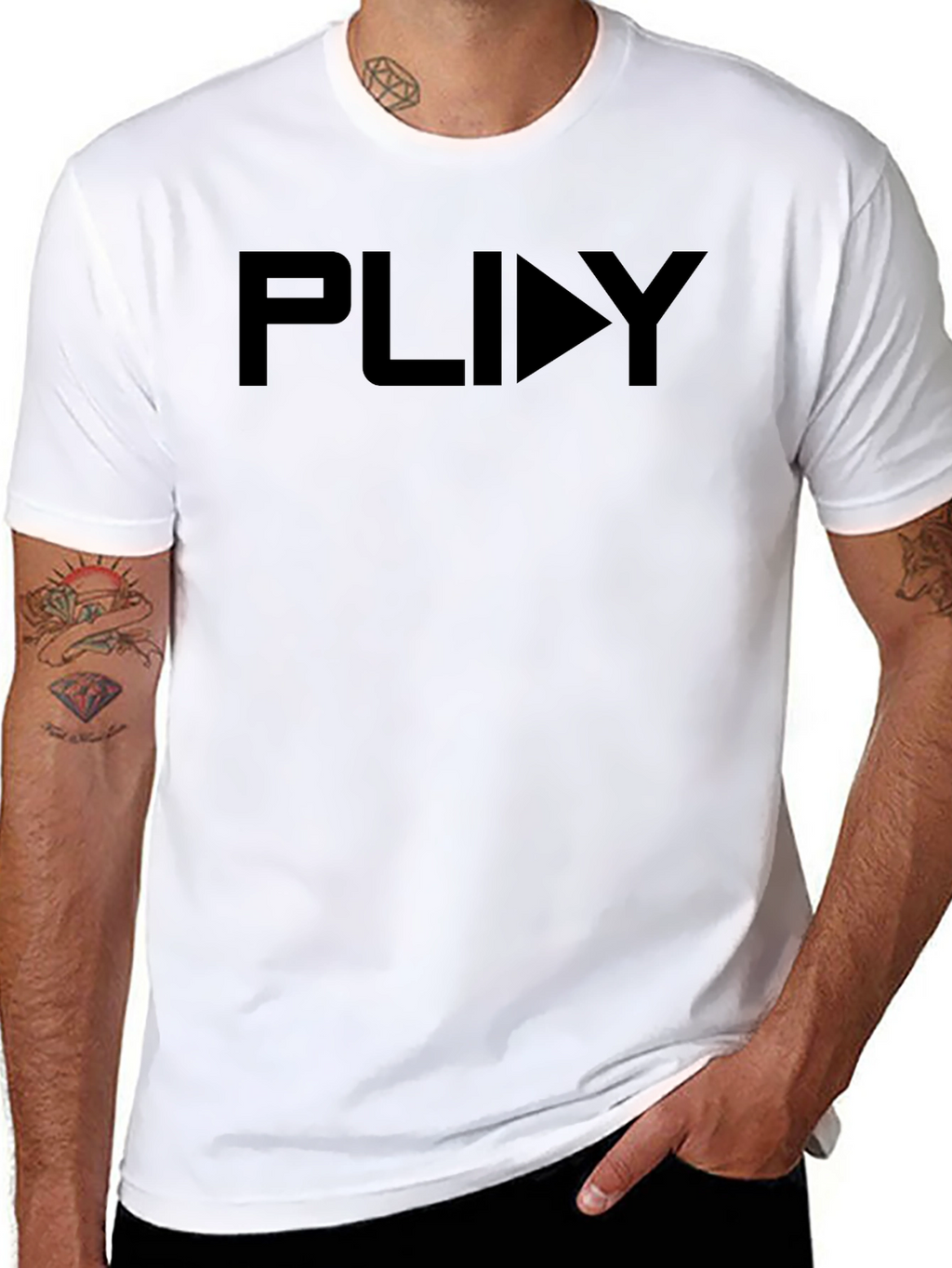 Mens Black PLAY Graphic Tee