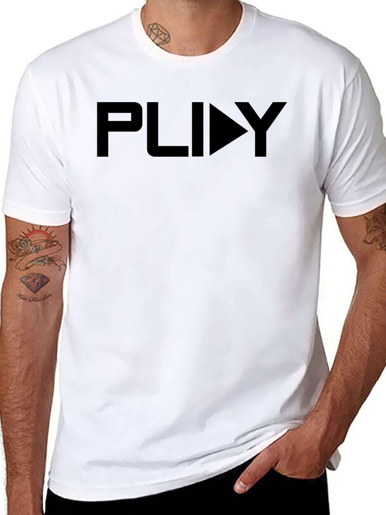 Mens Black PLAY Graphic Tee