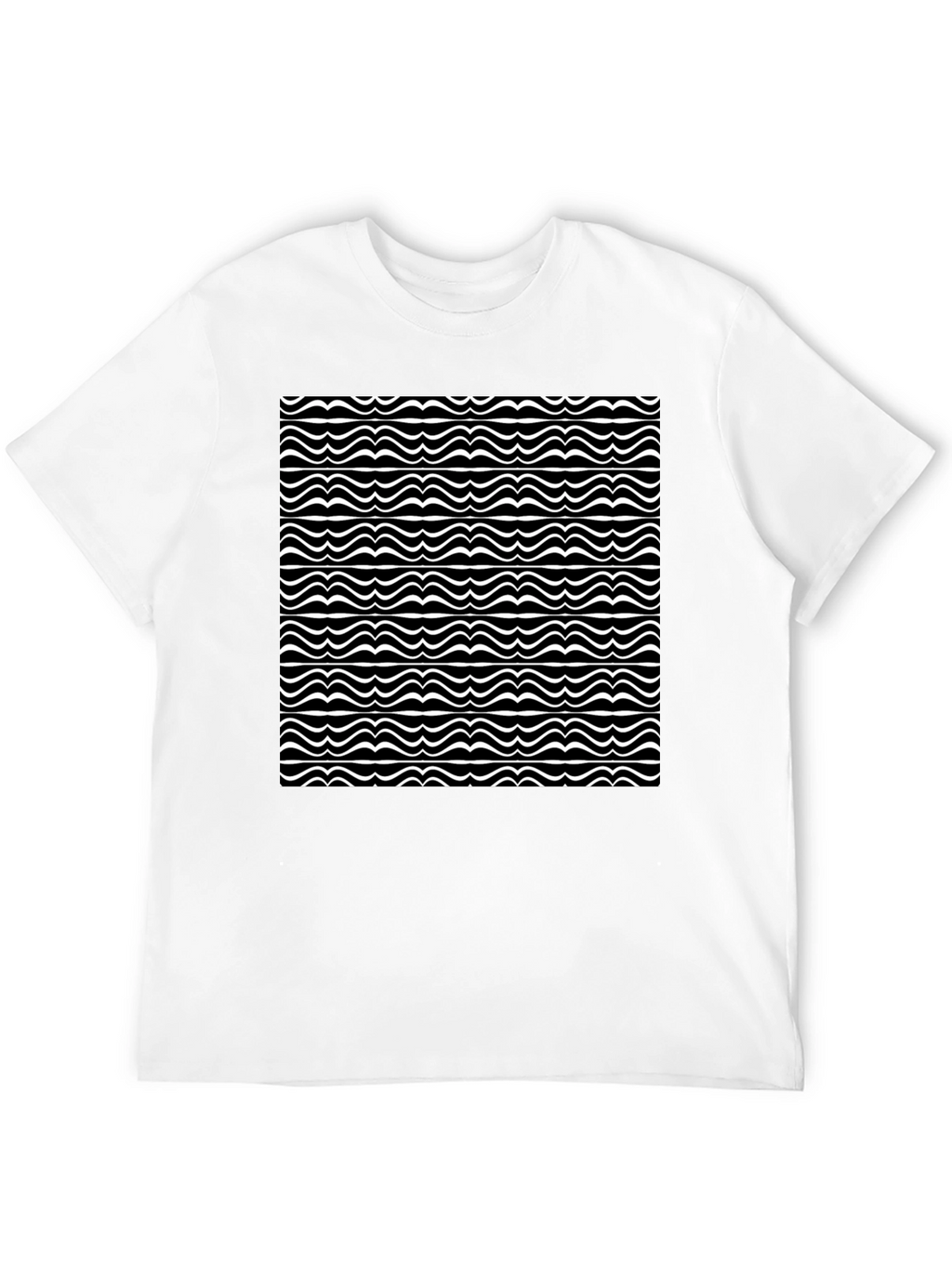 Wave Pattern Black T-Shirt