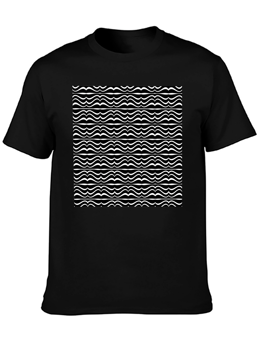 Wave Pattern Black T-Shirt