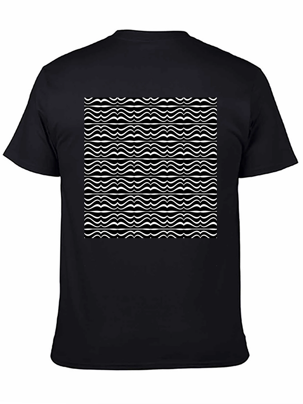 Wave Pattern Black T-Shirt
