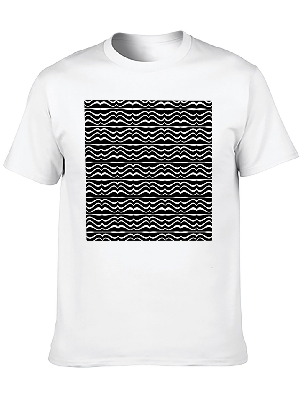 Wave Pattern Black T-Shirt