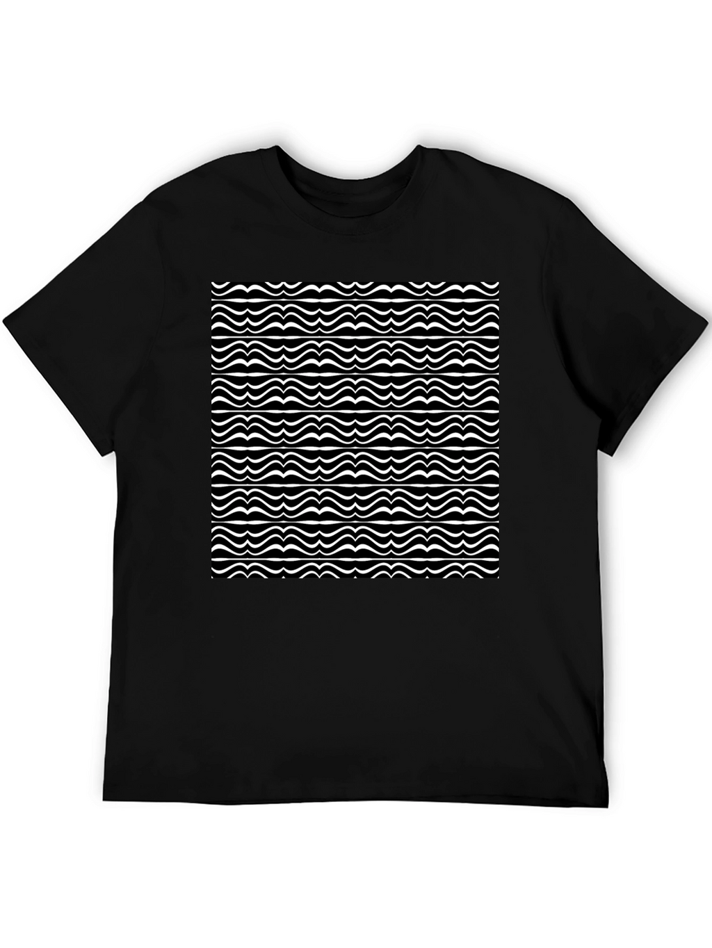 Wave Pattern Black T-Shirt