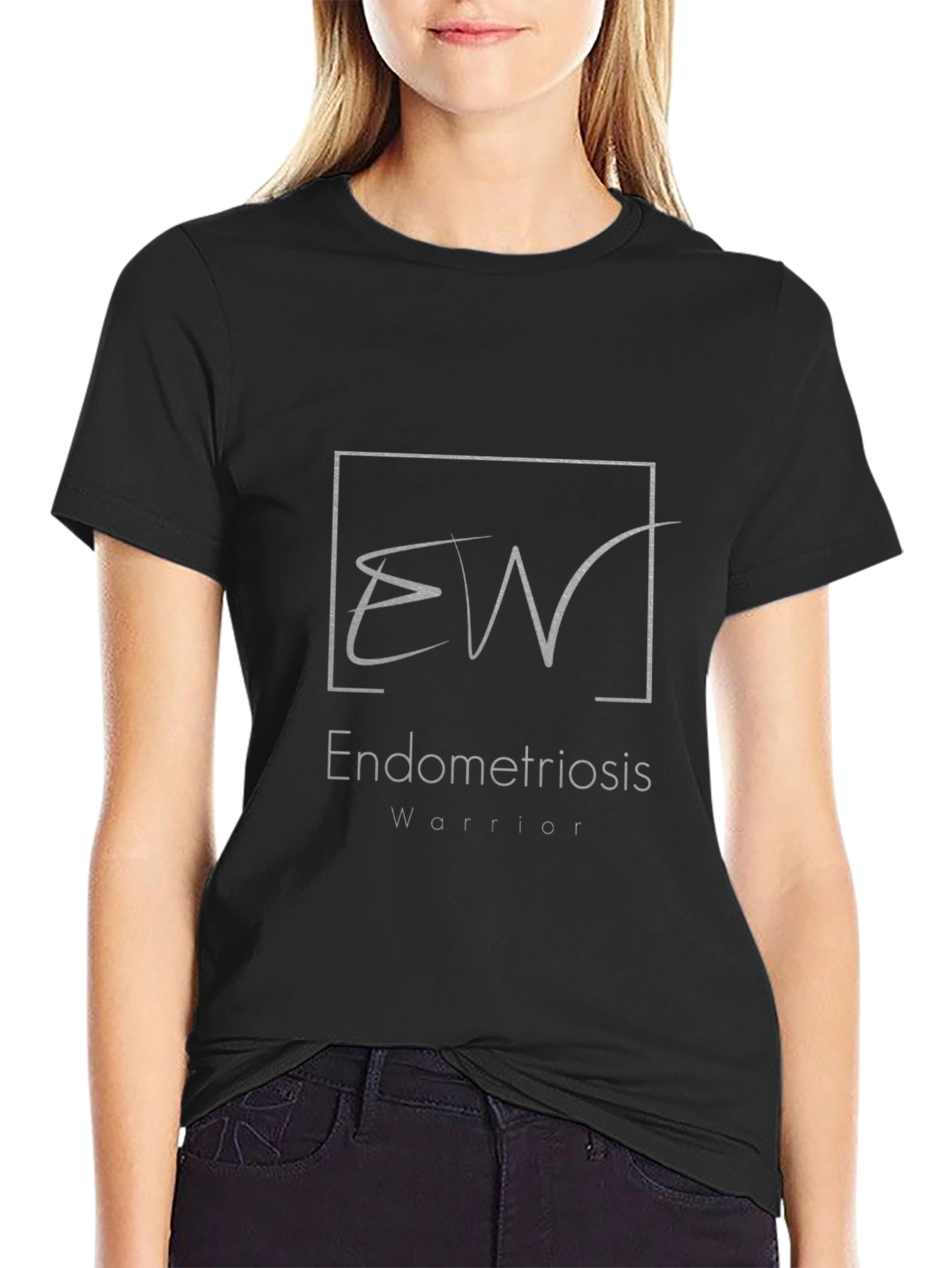Endometriosis Warrior T-Shirt - Black Cotton Tee