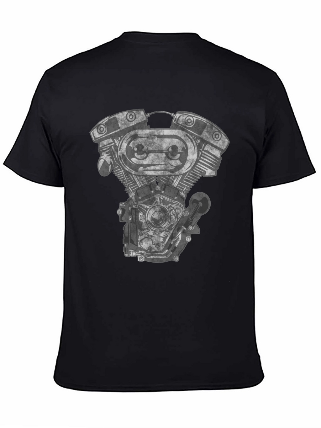 Motorcycle Engine Graphic Black T-Shirt