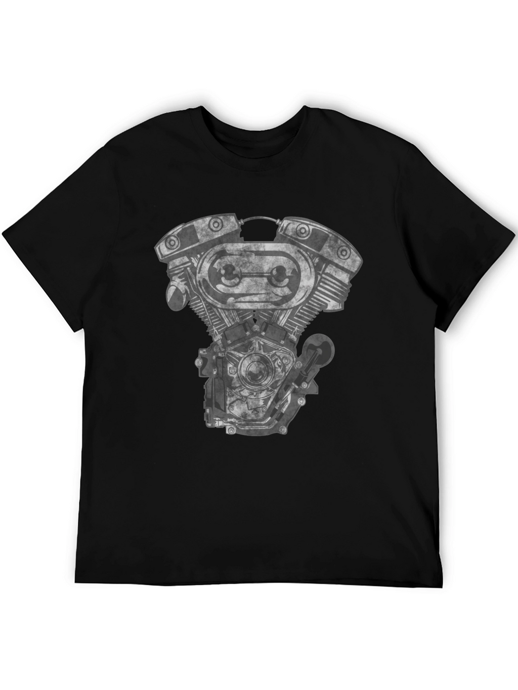 Motorcycle Engine Graphic Black T-Shirt