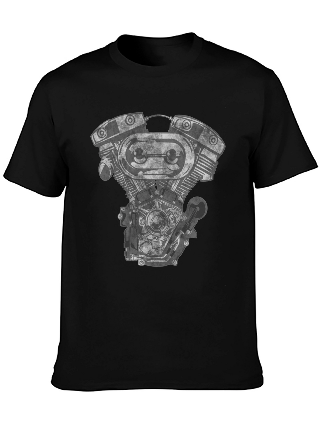 Motorcycle Engine Graphic Black T-Shirt