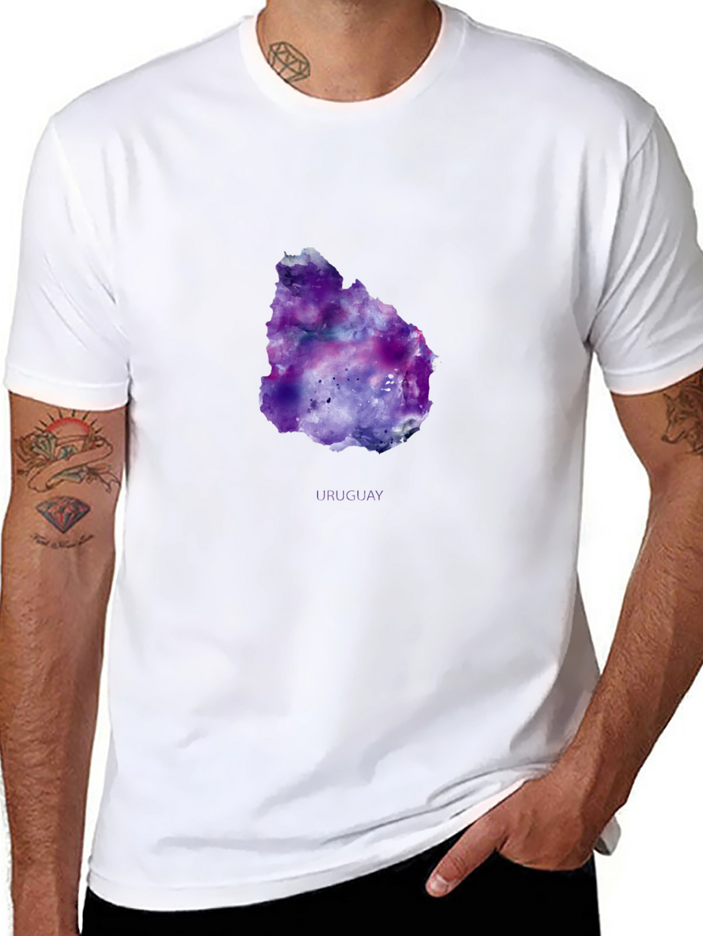 Uruguay Galaxy Map T-Shirt - Black