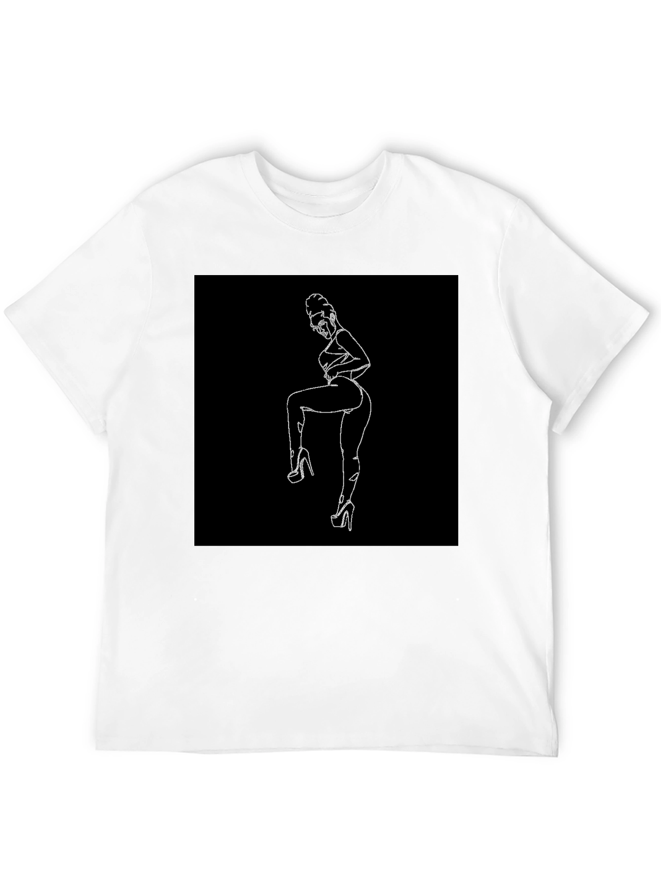 Line Art Graphic Black Tee