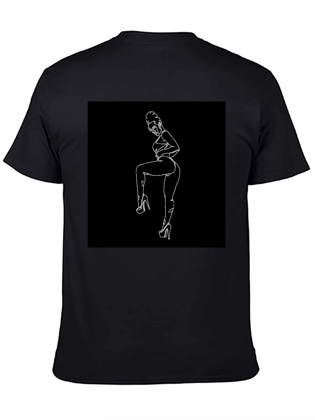 Line Art Graphic Black Tee