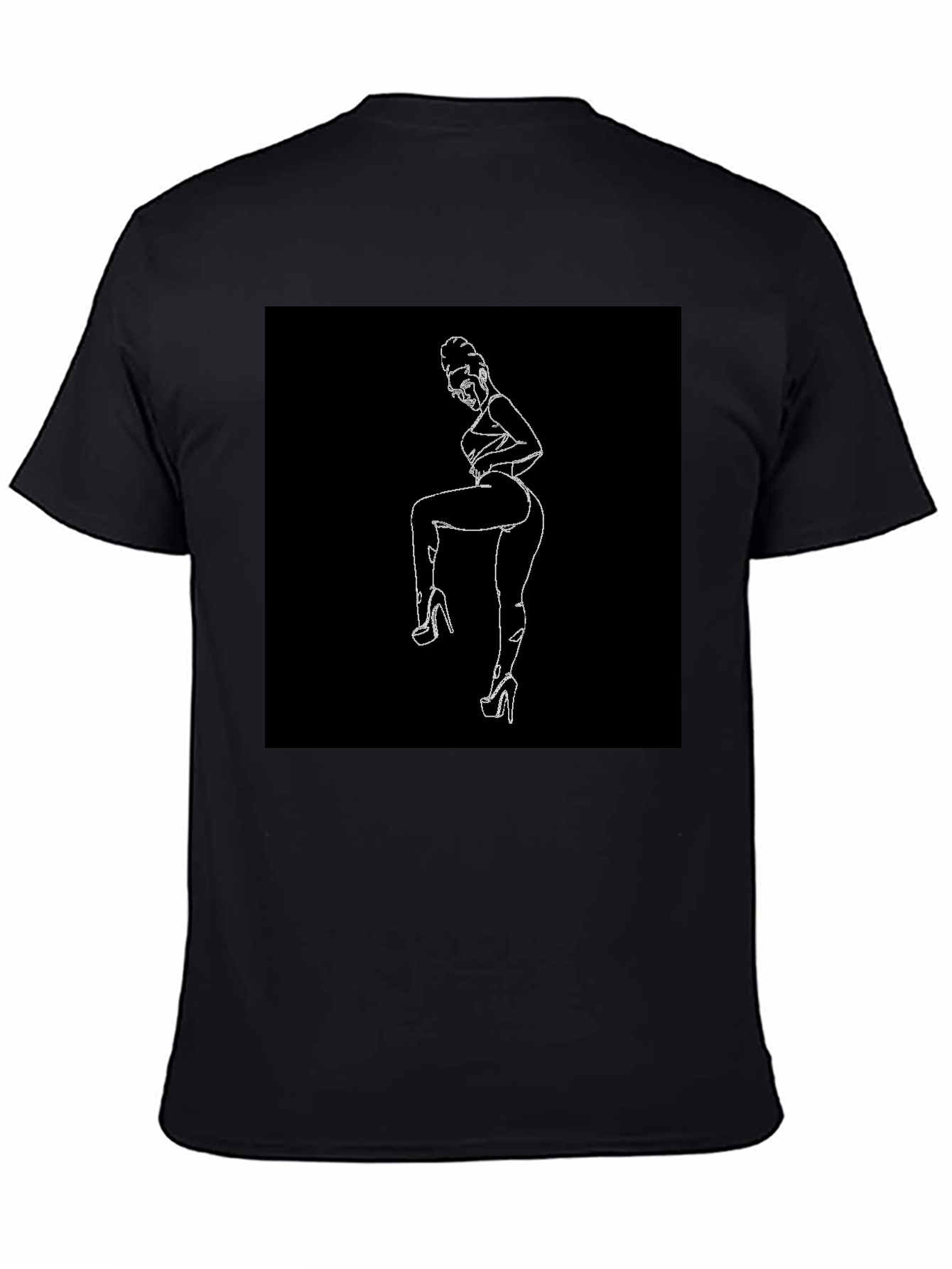 Line Art Graphic Black Tee