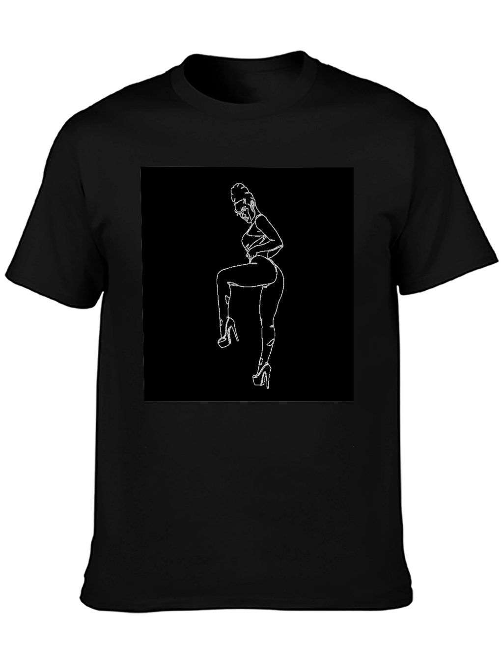 Line Art Graphic Black Tee