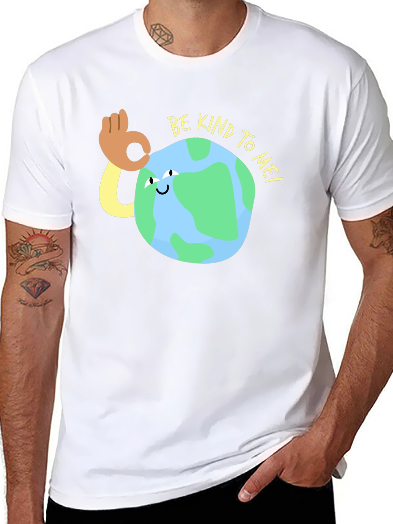 Be Kind To Me Earth Graphic Tee - Black