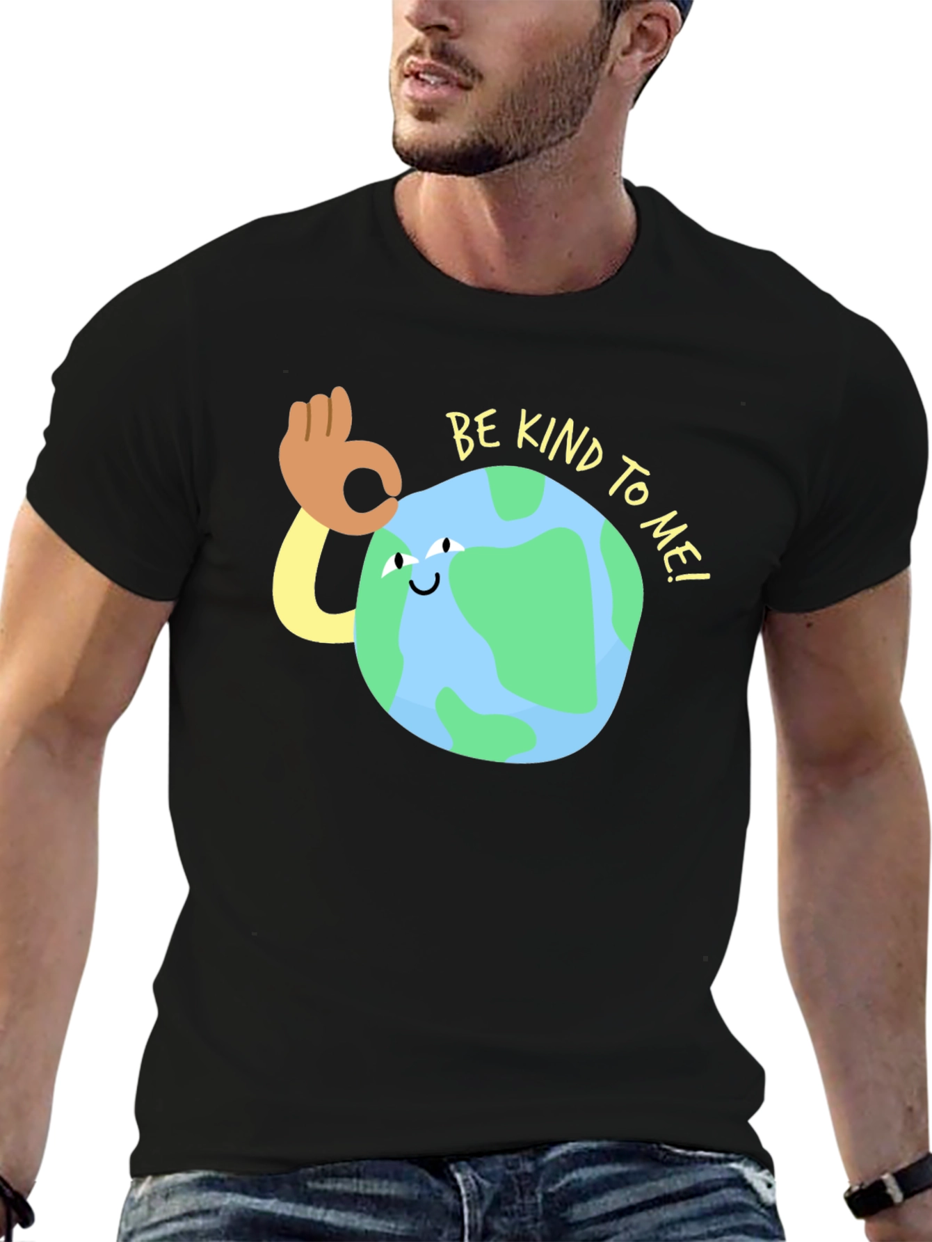 Be Kind To Me Earth Graphic Tee - Black